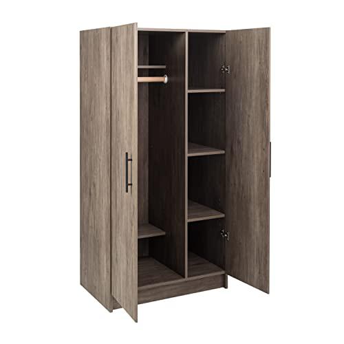 Prepac Elite Wardrobe with Storage, Drifted Gray. Picture 5