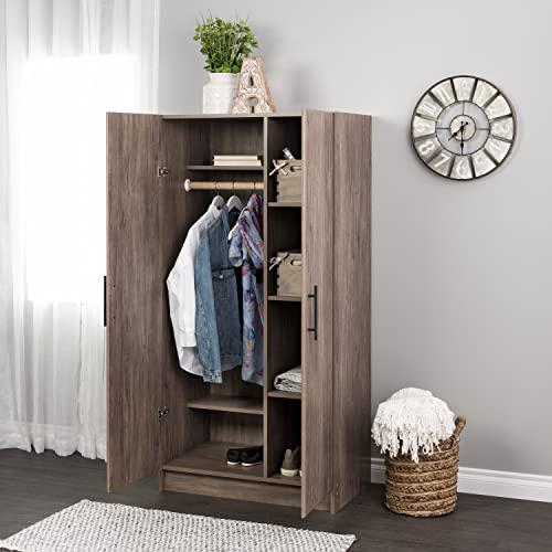 Prepac Elite Wardrobe with Storage, Drifted Gray. Picture 13