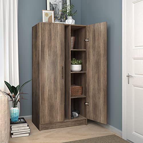 Prepac Elite Wardrobe with Storage, Drifted Gray. Picture 14