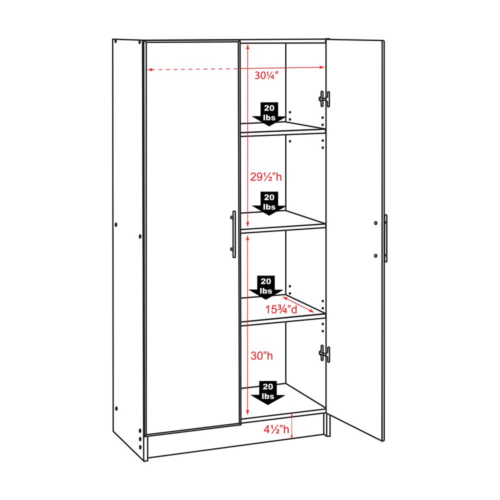 Elite 32 inch Stackable Wall Cabinet, Drifted Gray. Picture 2