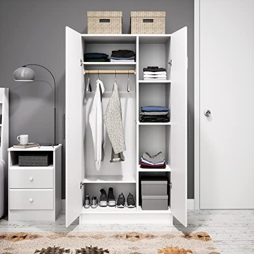 Prepac Elite Wardrobe with Storage, White. Picture 15