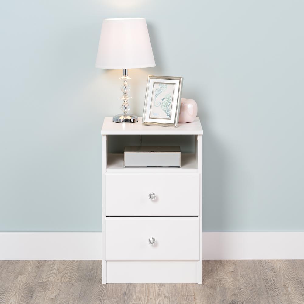 Astrid 2-Drawer Nightstand, Crystal White. Picture 6