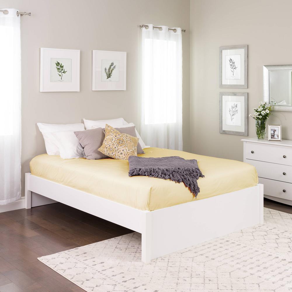 Queen Select 4-Post Platform Bed, White. Picture 4