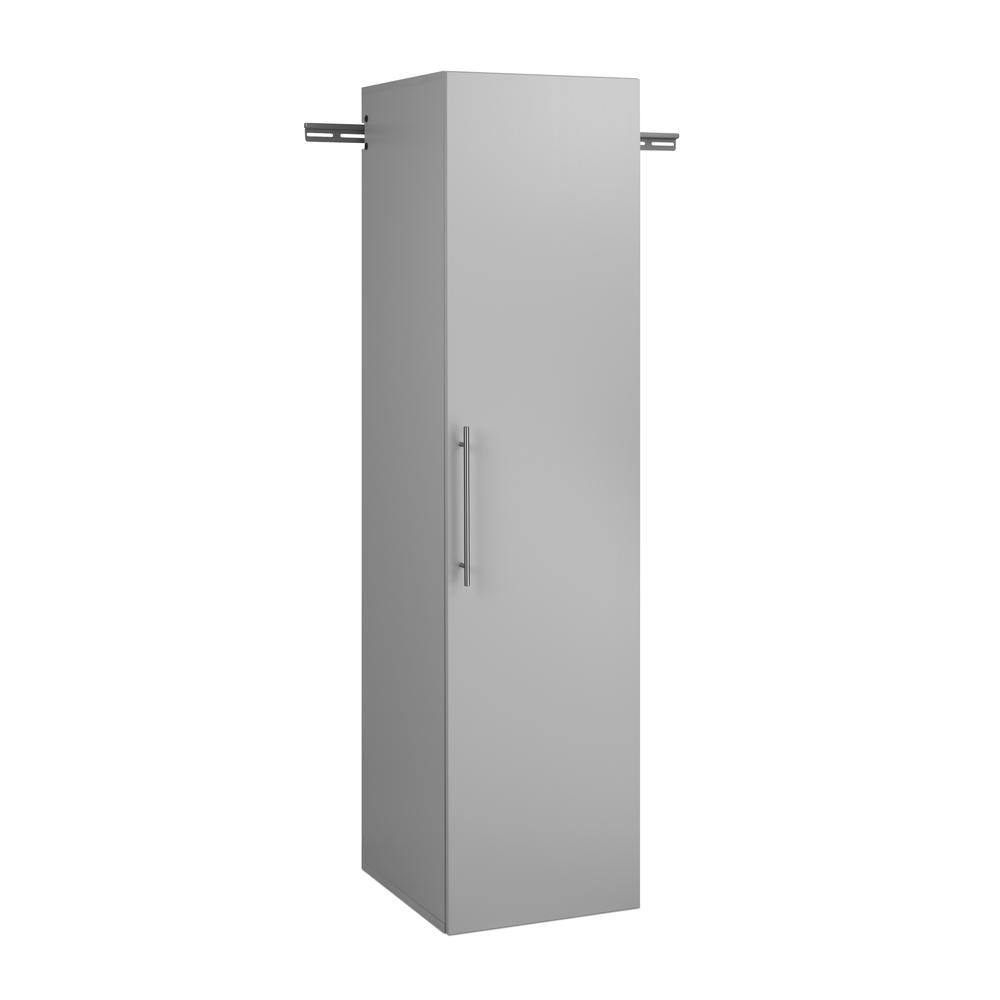 HangUps 18 inch Narrow Storage Cabinet, Light Gray. Picture 1