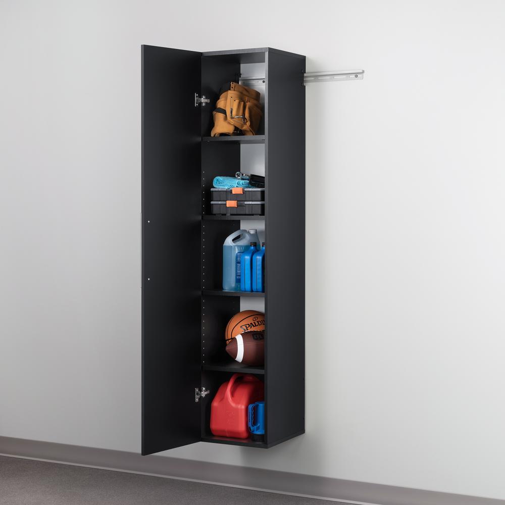 HangUps 15 inch Narrow Storage Cabinet, Black. Picture 10