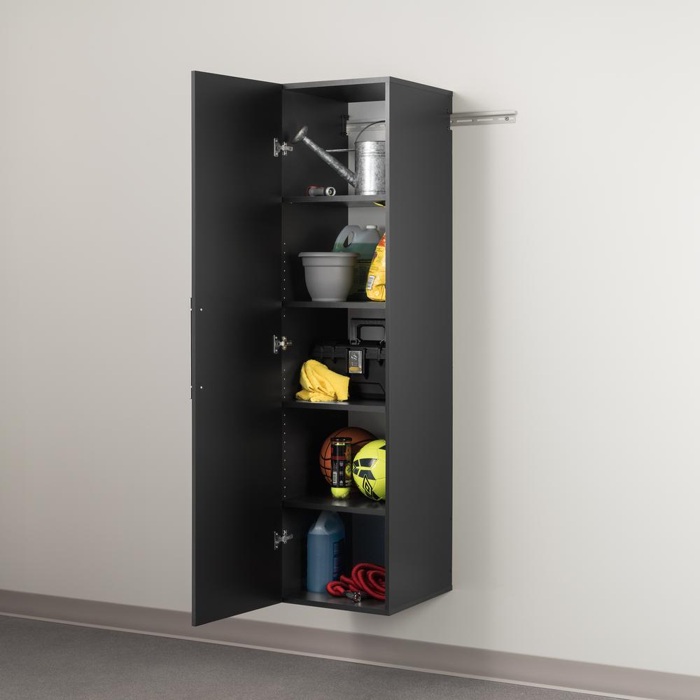 HangUps 18 inch Narrow Storage Cabinet, Black. Picture 10
