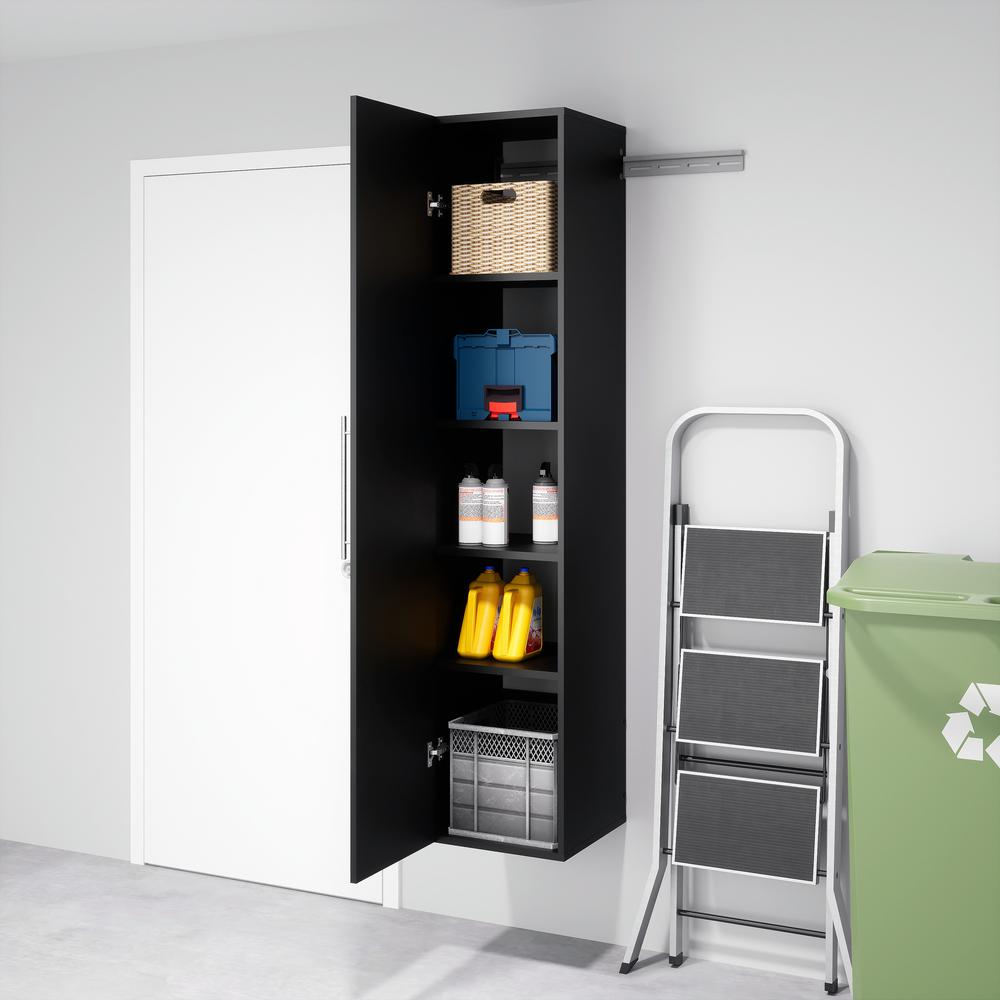 HangUps 15 inch Narrow Storage Cabinet, Black. Picture 12
