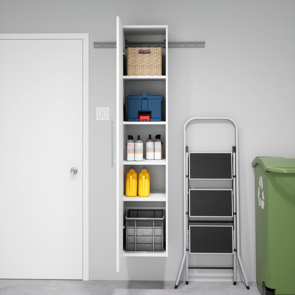 HangUps 15 inch Narrow Storage Cabinet, White. Picture 13