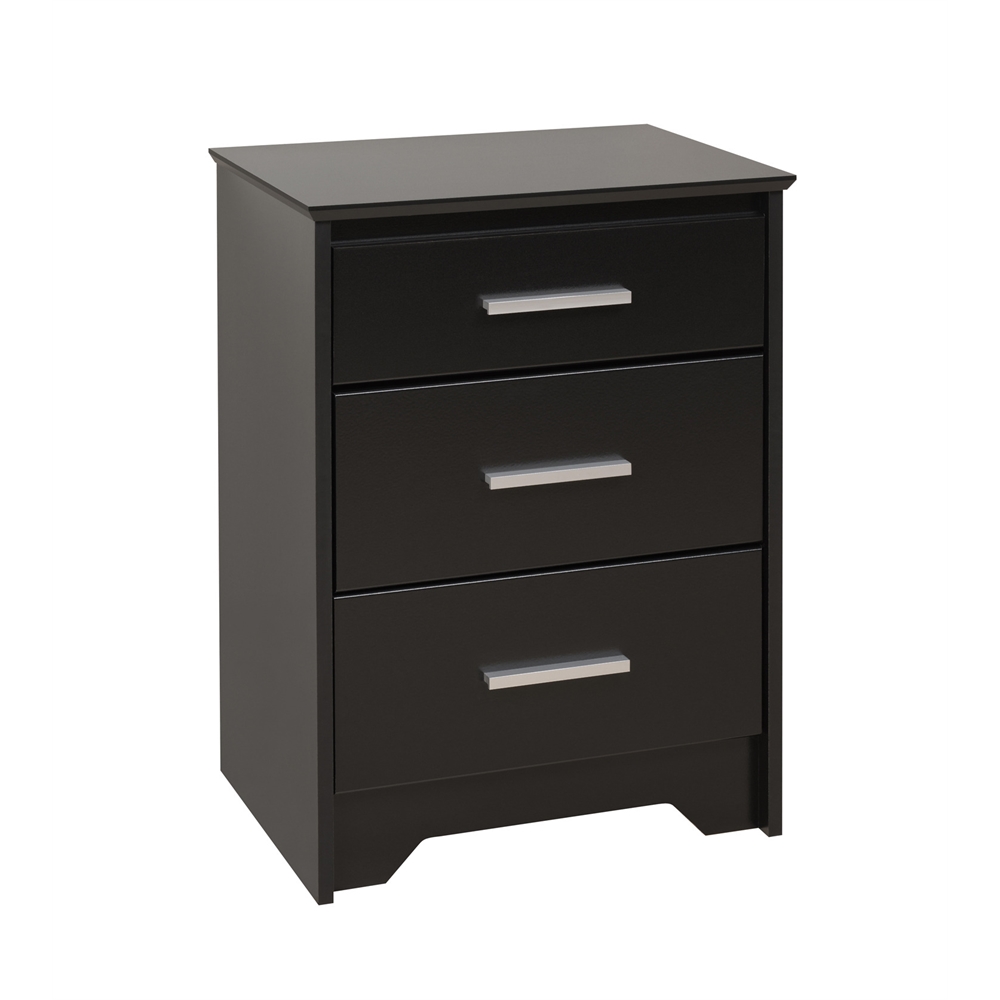 Black Coal Harbor 3 Drawer Tall Nightstand. Picture 2