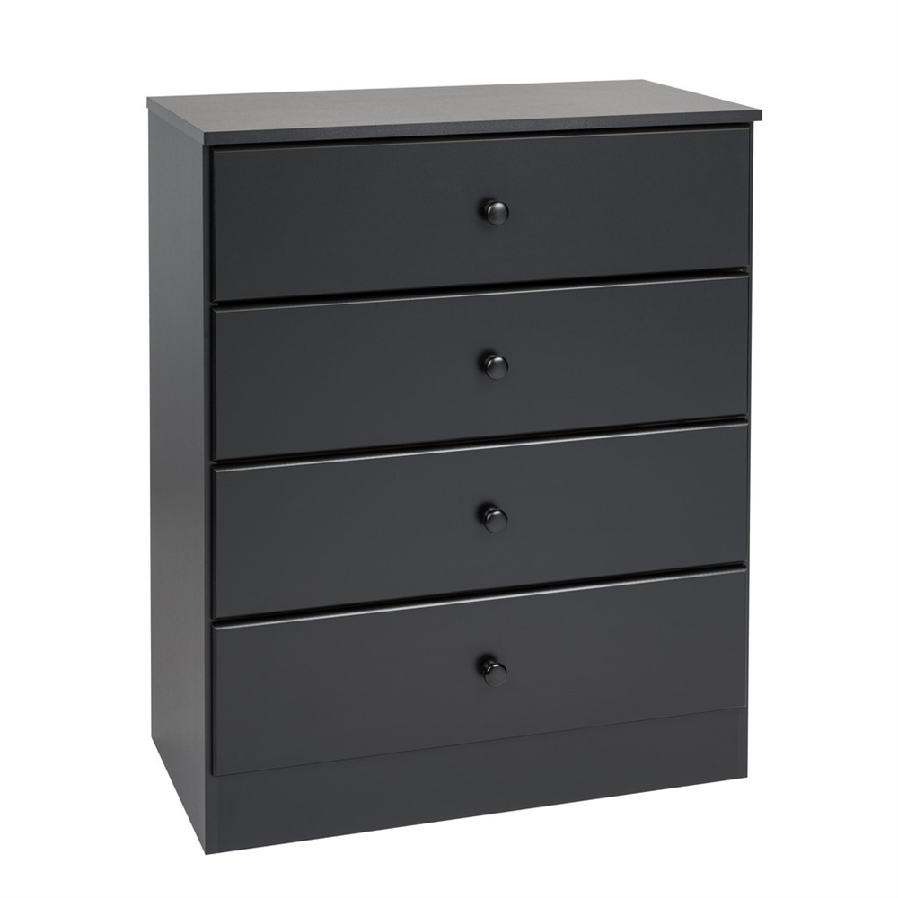 Astrid 4-Drawer Dresser, Black. Picture 1