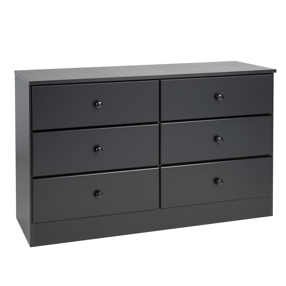 Astrid 6-Drawer Dresser, Black. Picture 1