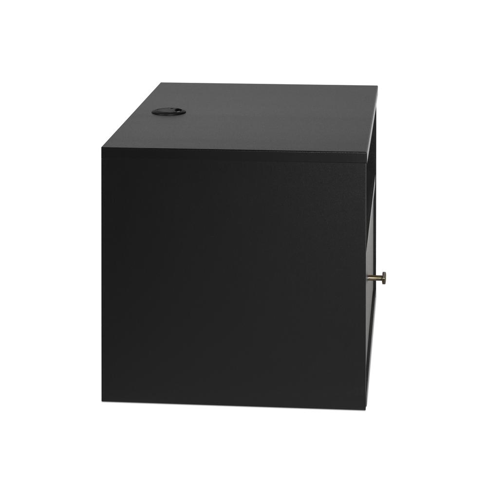 Prepac Floating Nightstand With Open Shelf, Black. Picture 3