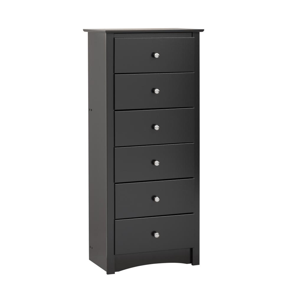 Black Sonoma Tall 6 Drawer Chest. Picture 1