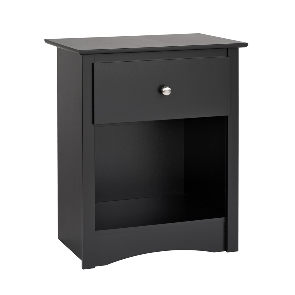 Sonoma 1-drawer Tall Nightstand, Black. Picture 1