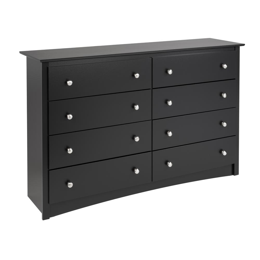 Prepac Sonoma 8-Drawer Dresser, Black. Picture 1