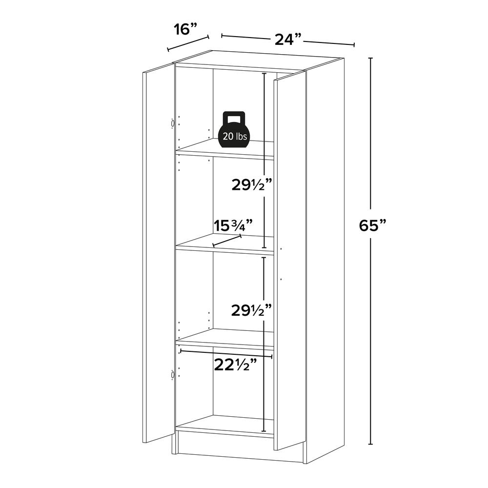 Storage Cabinet with Fixed and Adjustable Shelves, Black. Picture 3