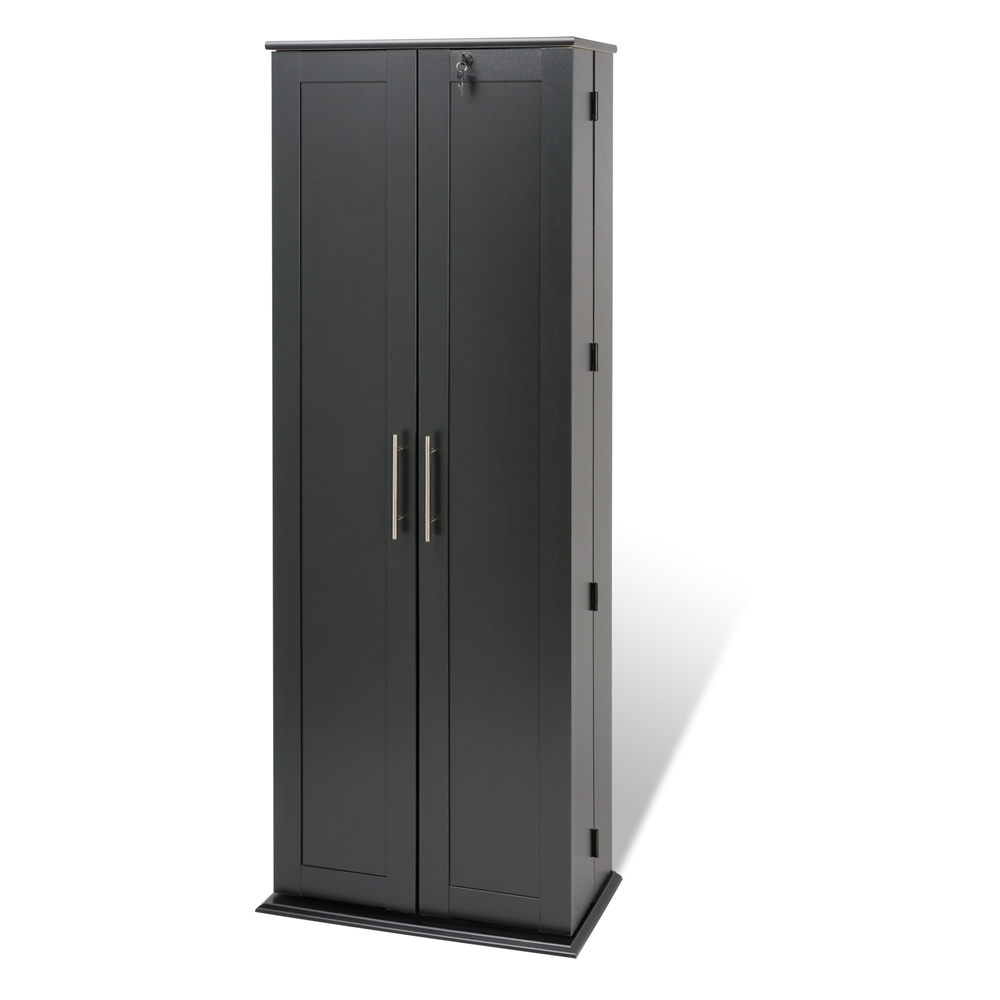 Black Grande Locking Media Storage Cabinet with Shaker Doors. Picture 2