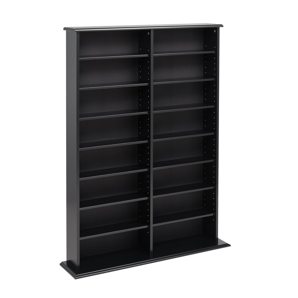 Black Double Width Wall Storage. Picture 1