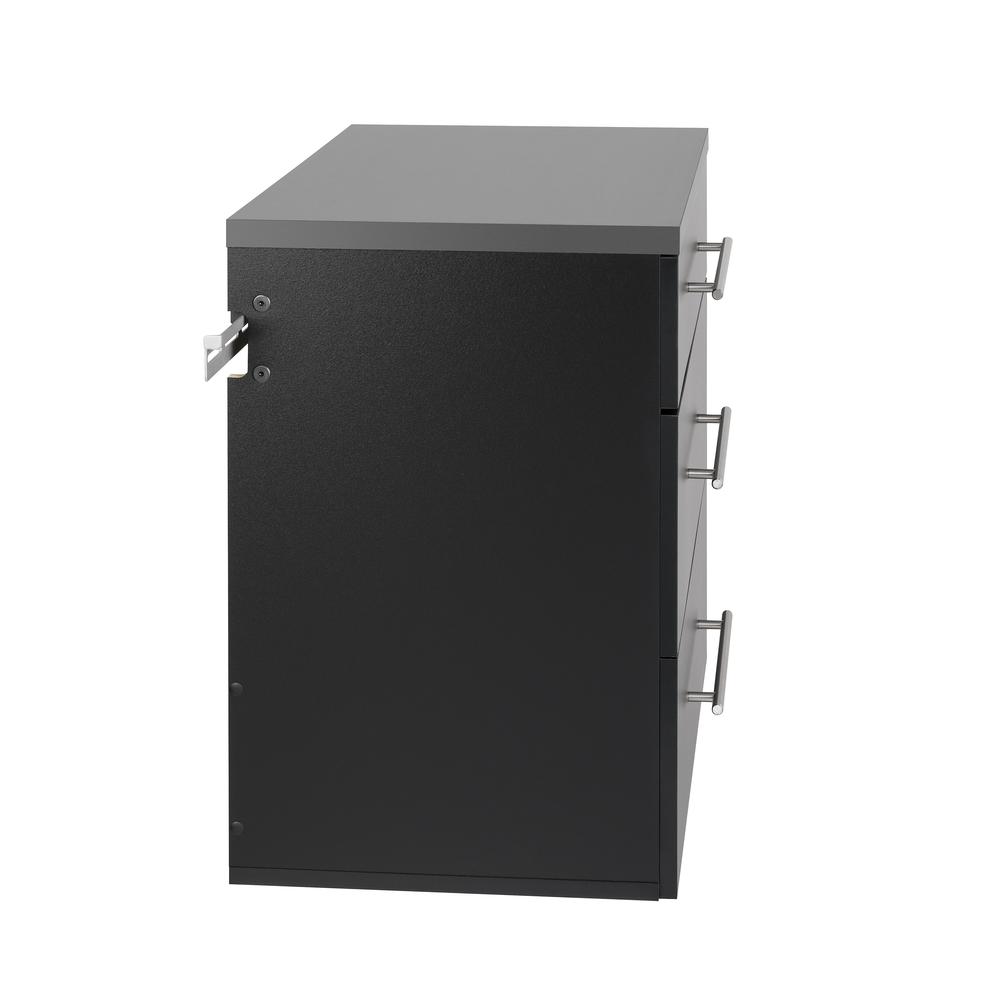 HangUps 3-Drawer Base Storage Cabinet, Black. Picture 3