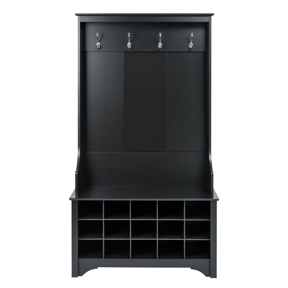 Hall Tree with Shoe Storage - Black. Picture 4
