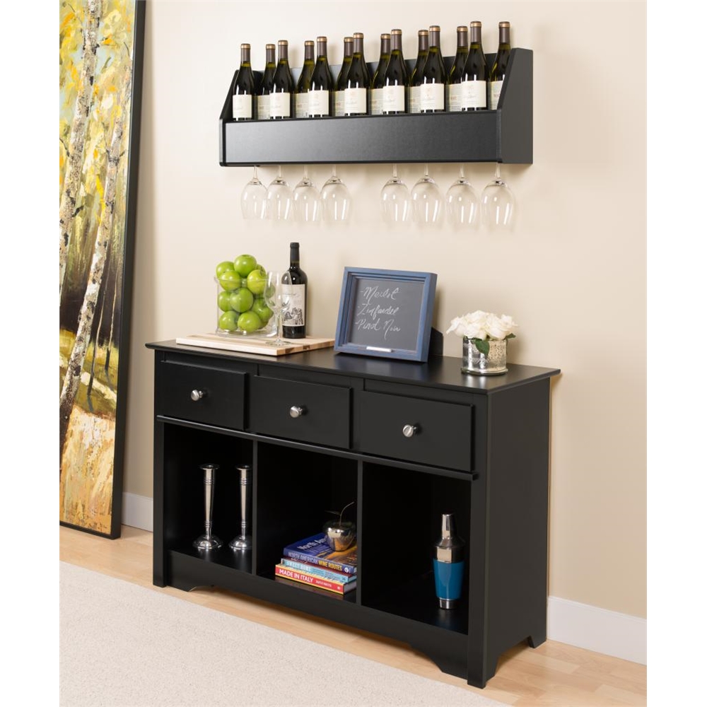 Floating Wine Rack in Black. Picture 3