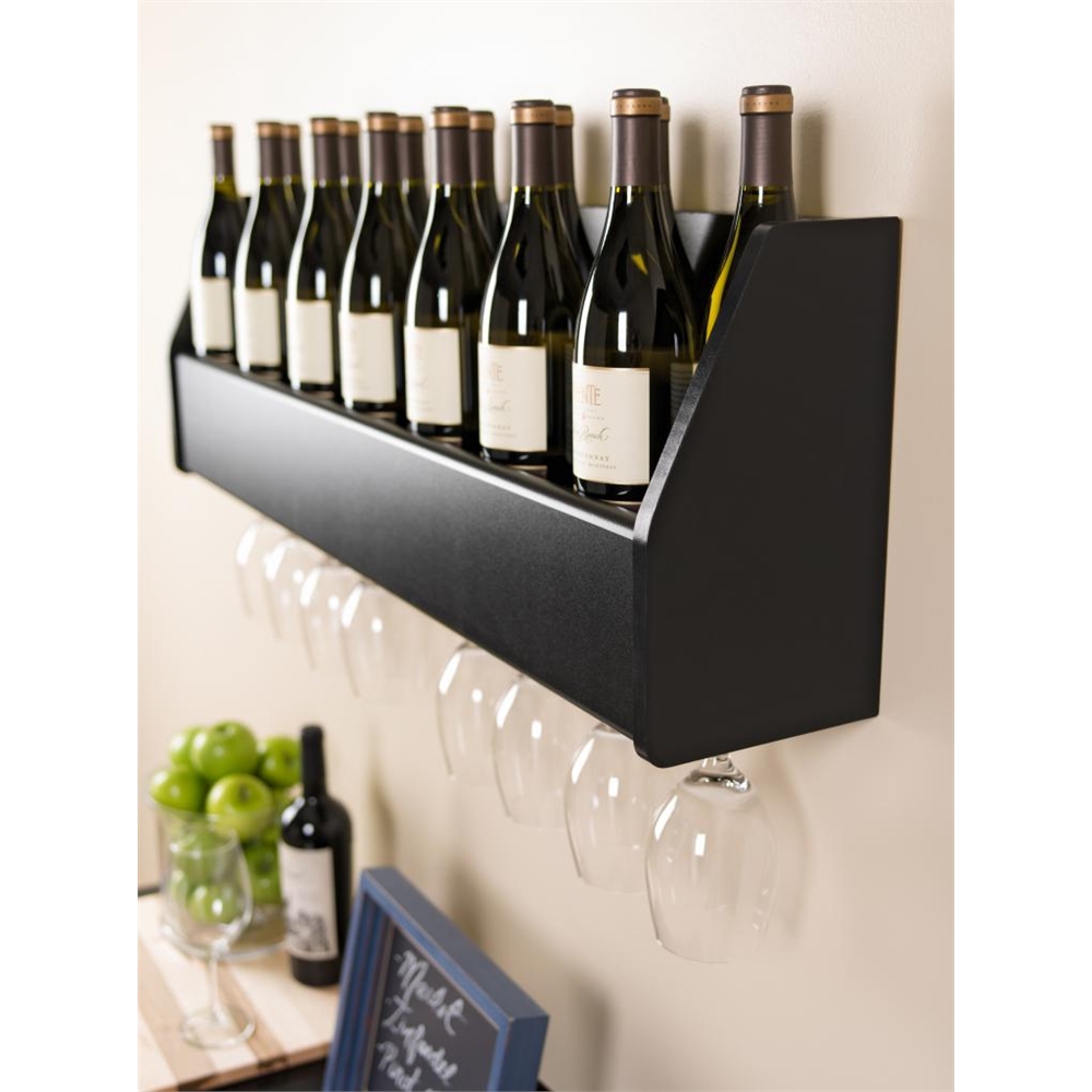 Floating Wine Rack in Black. Picture 2