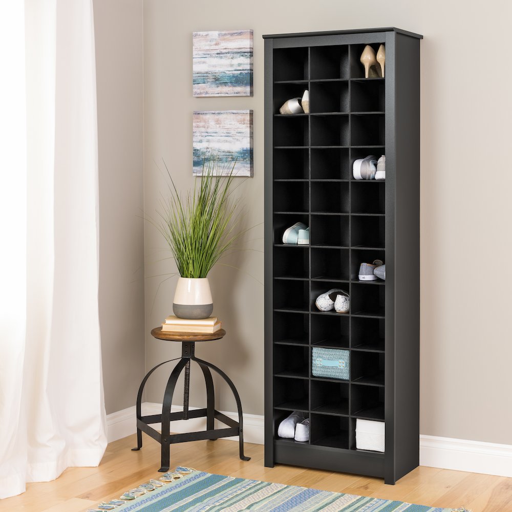 Space-Saving Shoe Storage Cabinet, Black. Picture 3