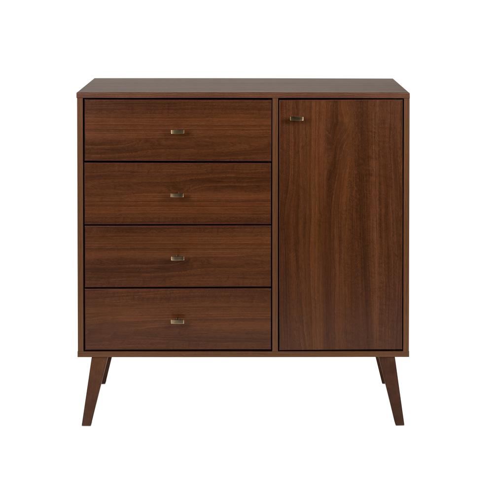 Prepac Milo 4-Drawer Chest with Door, Cherry. Picture 6