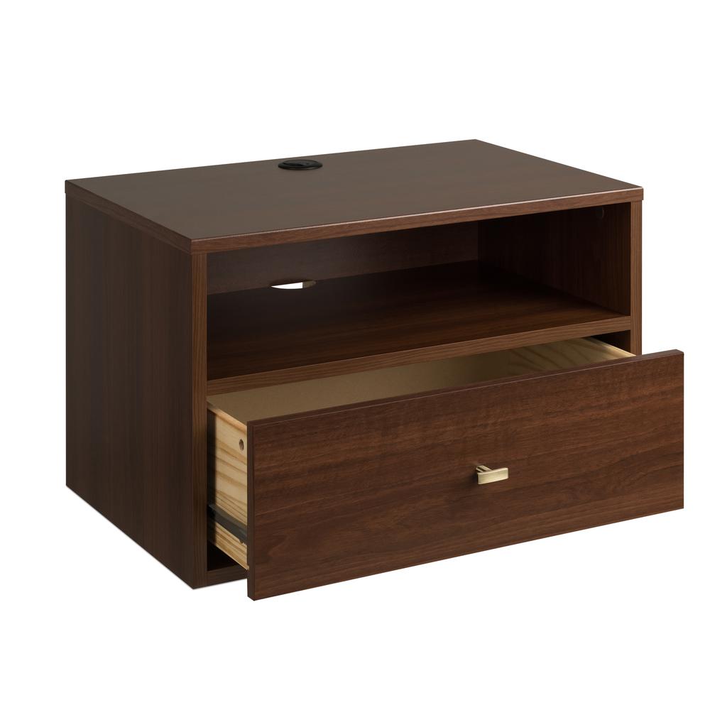 Prepac Floating Nightstand With Open Shelf, Cherry. Picture 7