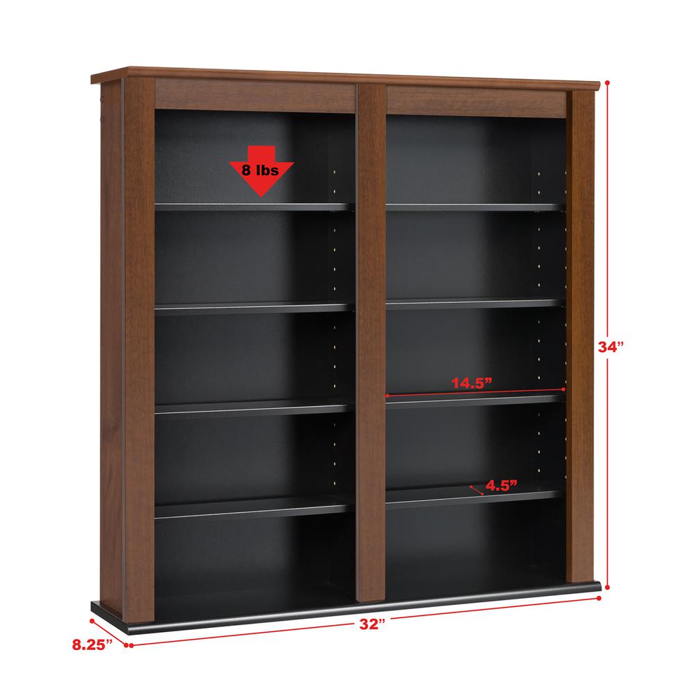 Cherry & Black Double Wall Mounted Storage. Picture 4