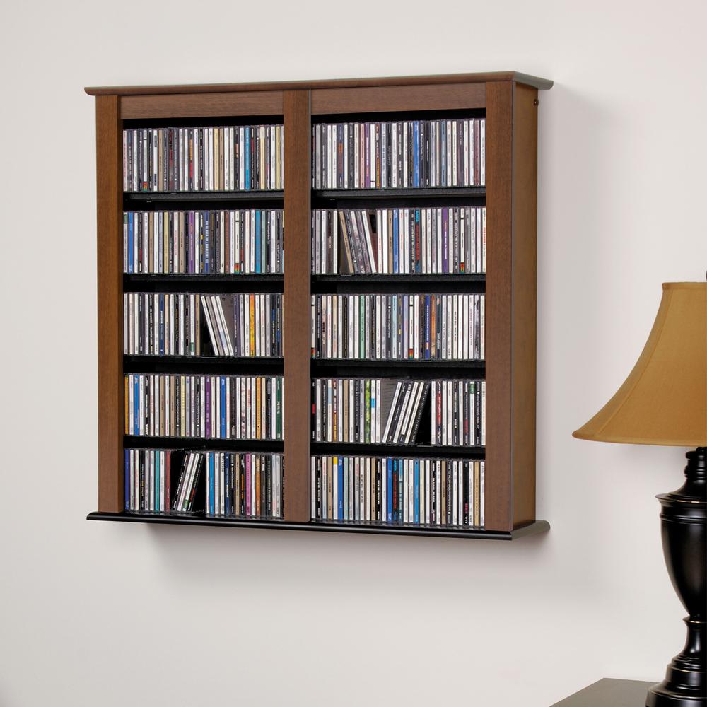Cherry & Black Double Wall Mounted Storage. Picture 7