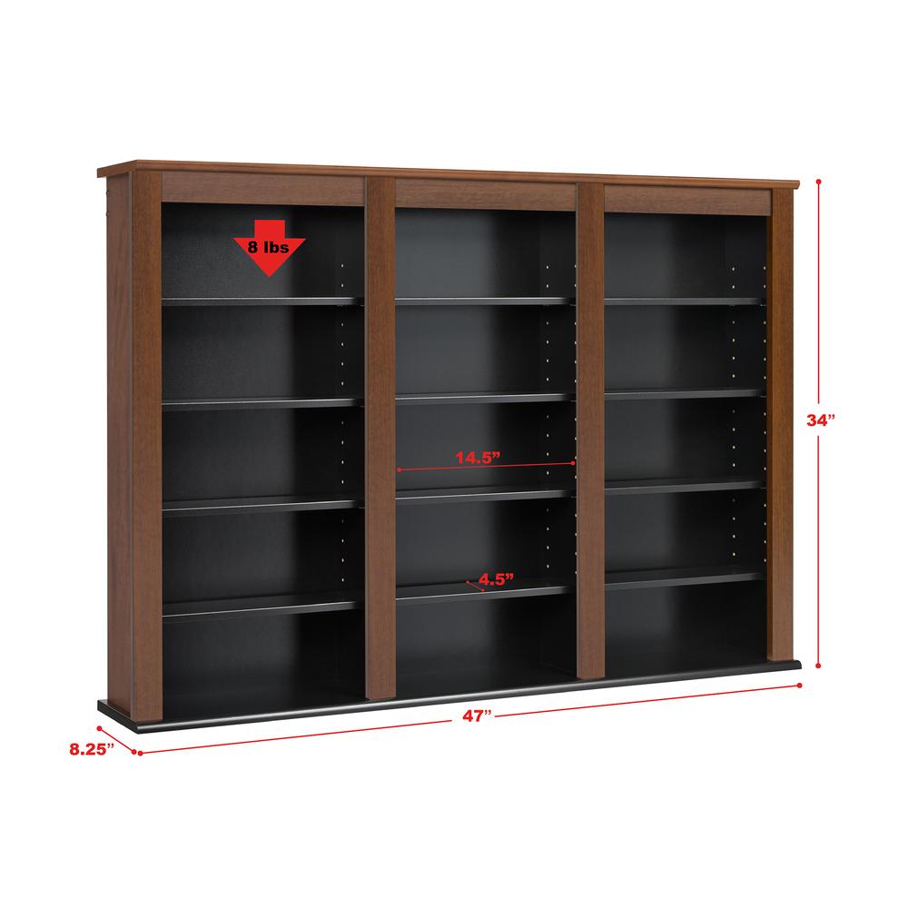 Cherry & Black Triple Wall Mounted Storage. Picture 5