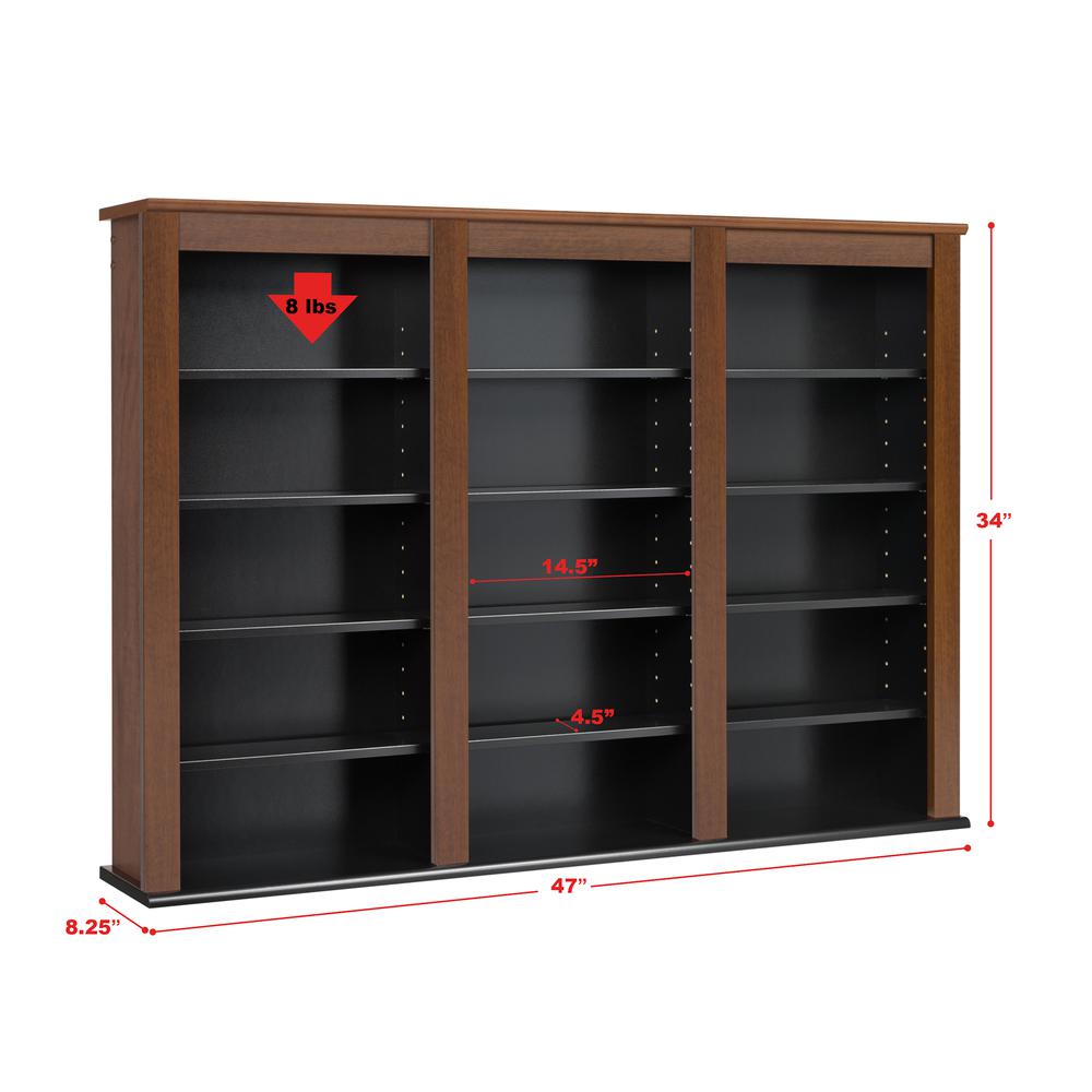 Cherry & Black Triple Wall Mounted Storage. Picture 6