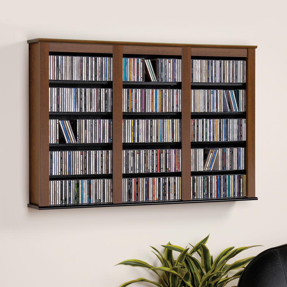 Cherry & Black Triple Wall Mounted Storage. Picture 8