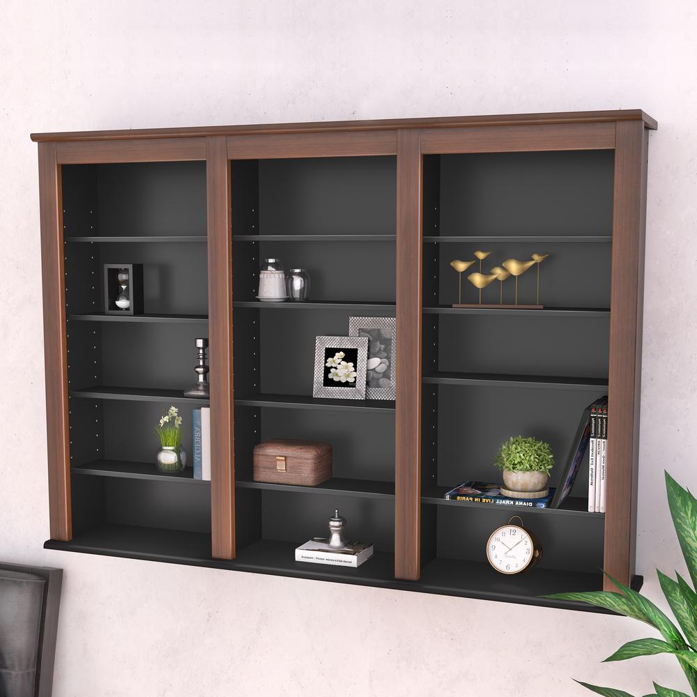 Cherry & Black Triple Wall Mounted Storage. Picture 2