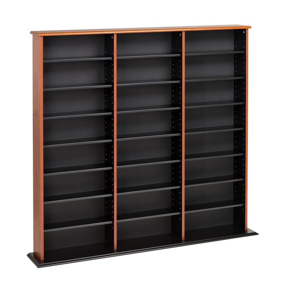Cherry & Black Triple Width Wall Storage. Picture 2