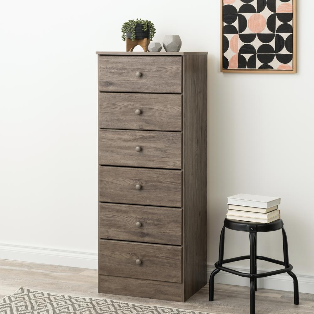 Astrid 6-Drawer Tall Chest, Drifted Gray. Picture 10