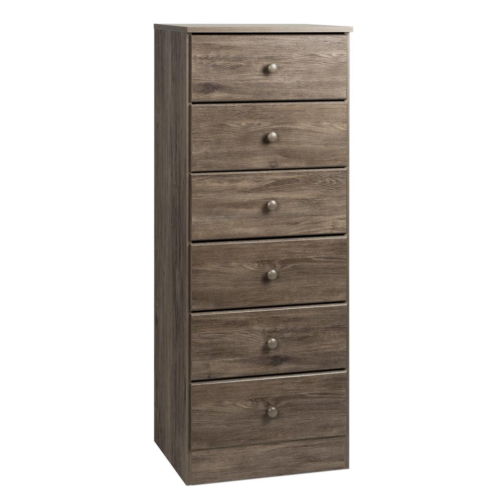 Astrid 6-Drawer Tall Chest, Drifted Gray. Picture 3