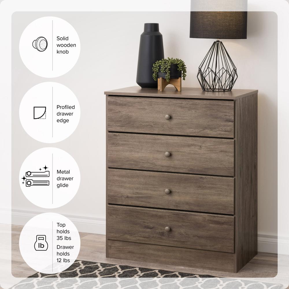 Astrid 4-Drawer Dresser, Drifted Gray. Picture 8