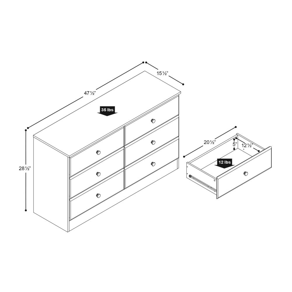 Astrid 6-Drawer Dresser, Drifted Gray. Picture 7