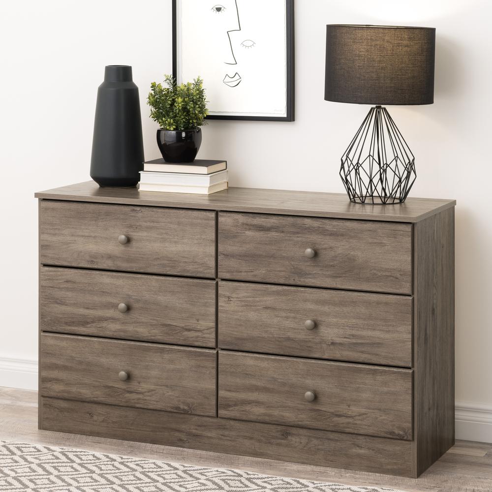 Astrid 6-Drawer Dresser, Drifted Gray. Picture 9