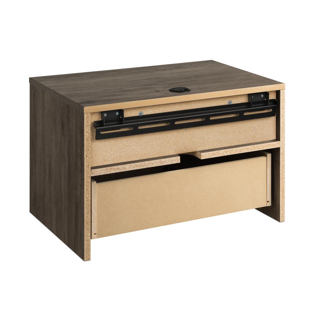 Prepac Floating Nightstand With Open Shelf, Drifted Gray. Picture 5