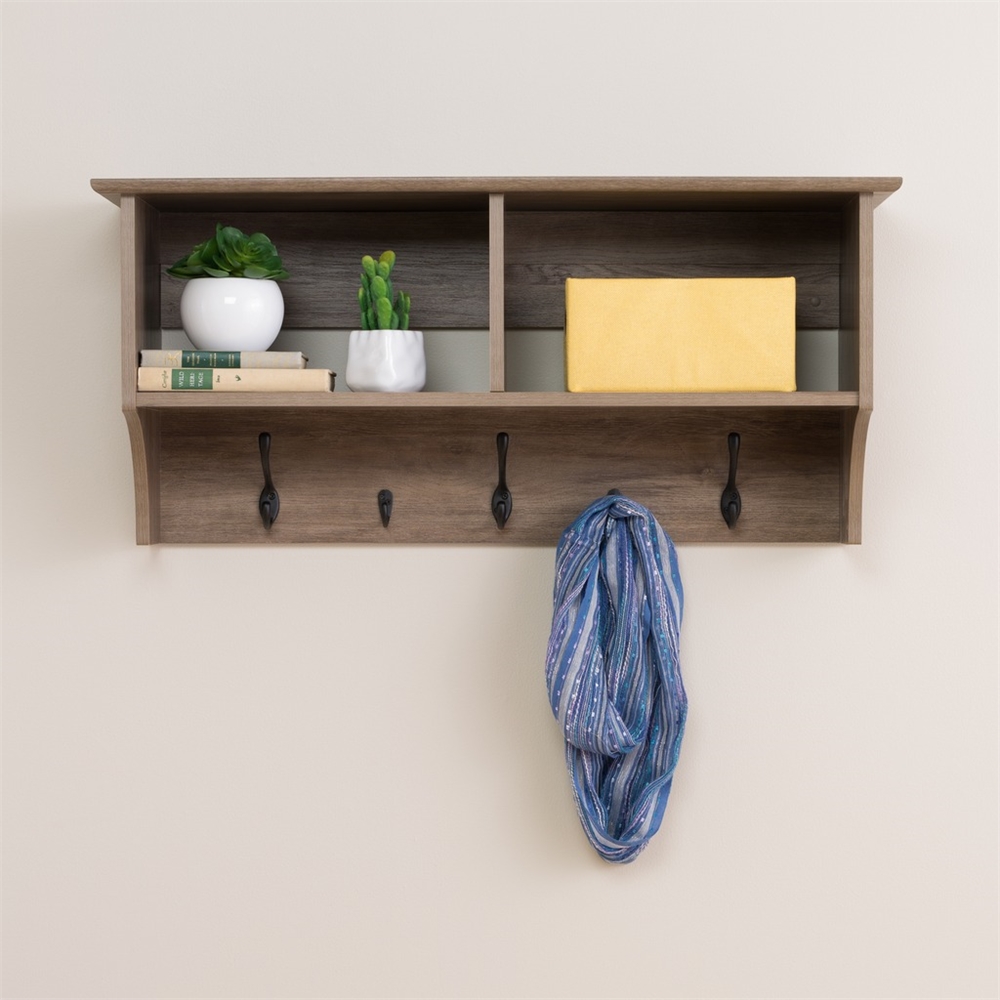 36" Wide Hanging Entryway Shelf, Drifted Gray. Picture 3