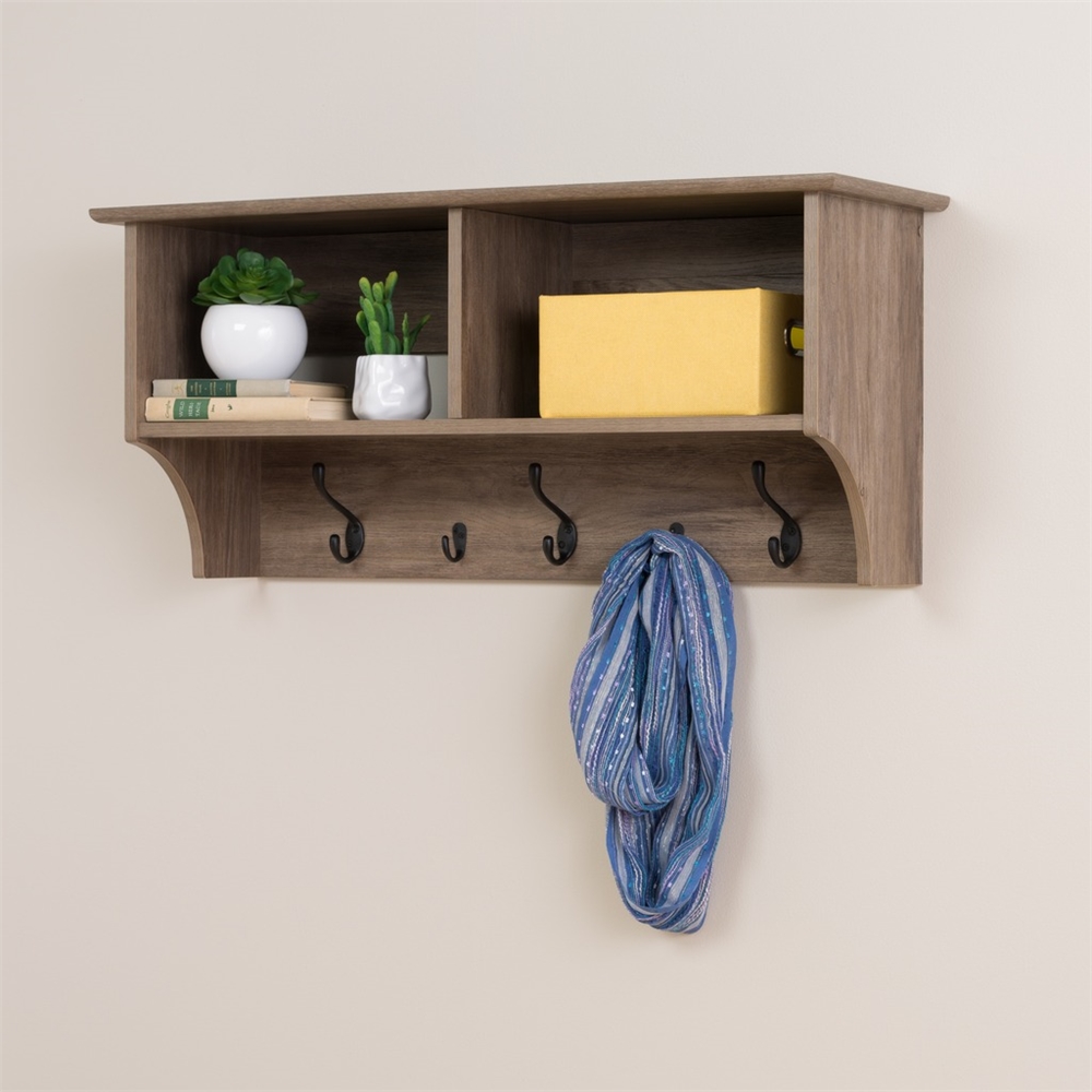 36" Wide Hanging Entryway Shelf, Drifted Gray. Picture 2