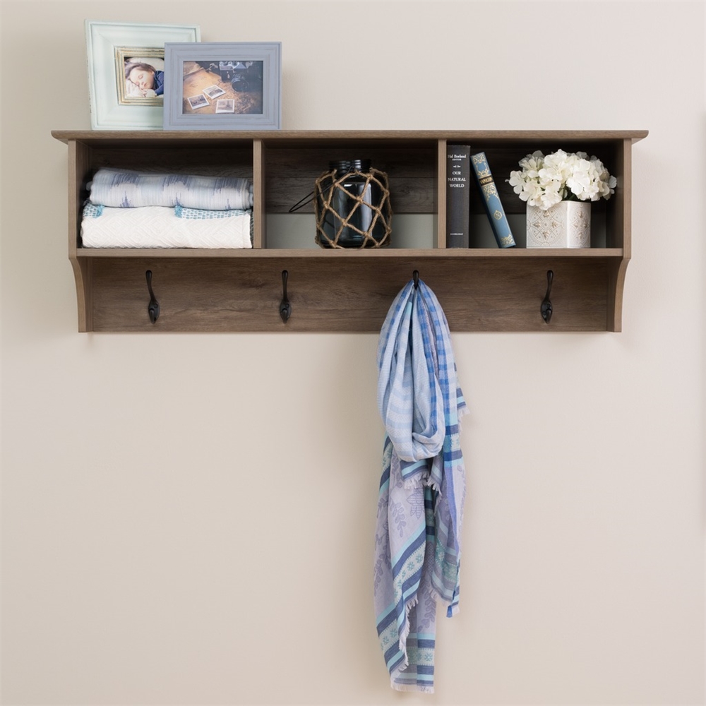 48" Wide Hanging Entryway Shelf, Drifted Gray. Picture 3