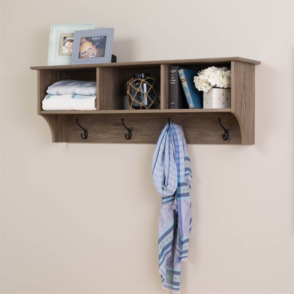 48" Wide Hanging Entryway Shelf, Drifted Gray. Picture 2