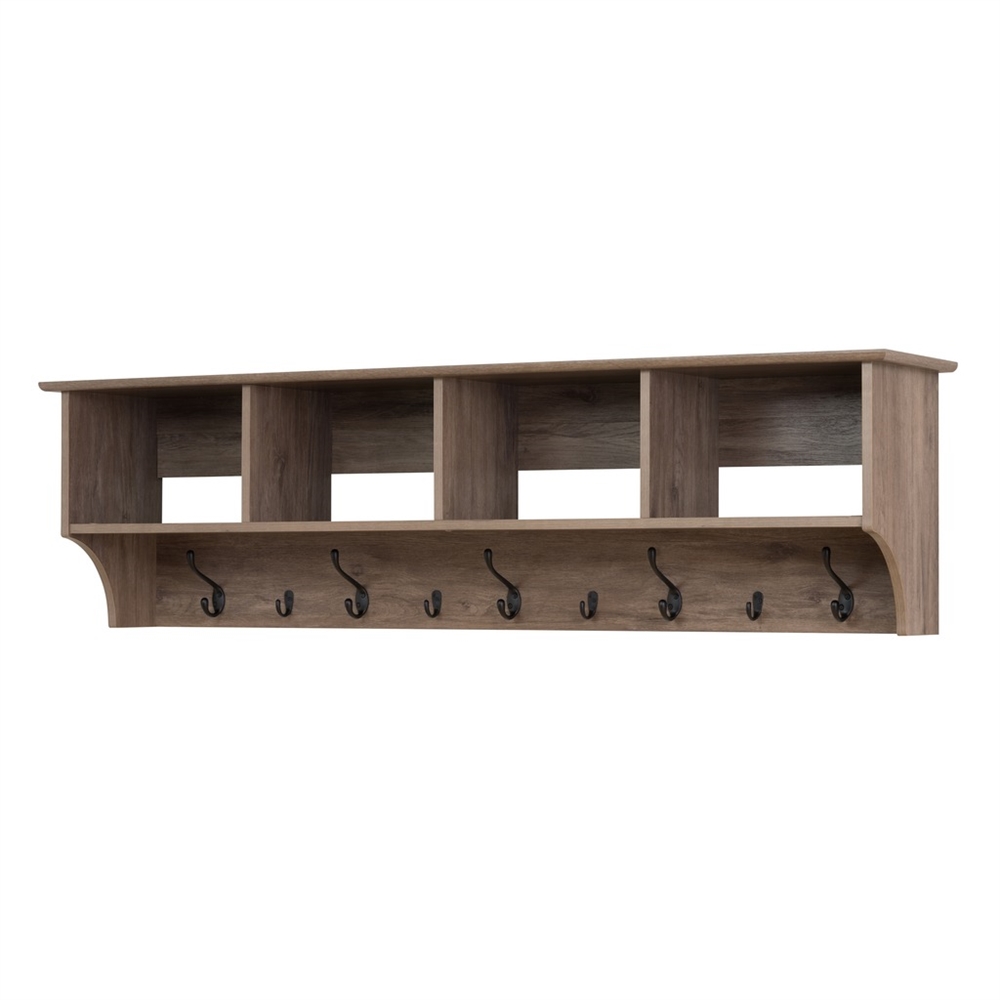 60" Wide Hanging Entryway Shelf, Drifted Gray. Picture 1
