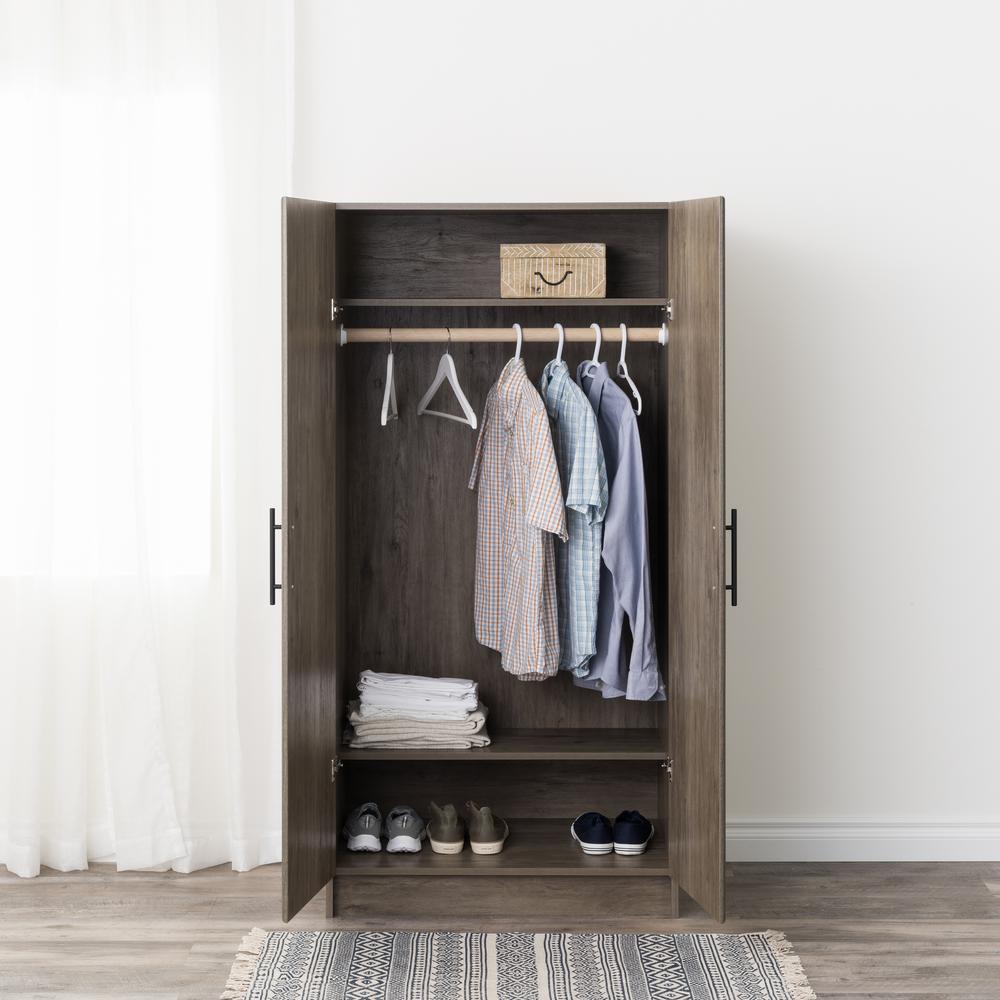 Elite 32 inch Wardrobe Cabinet, Gray. Picture 74