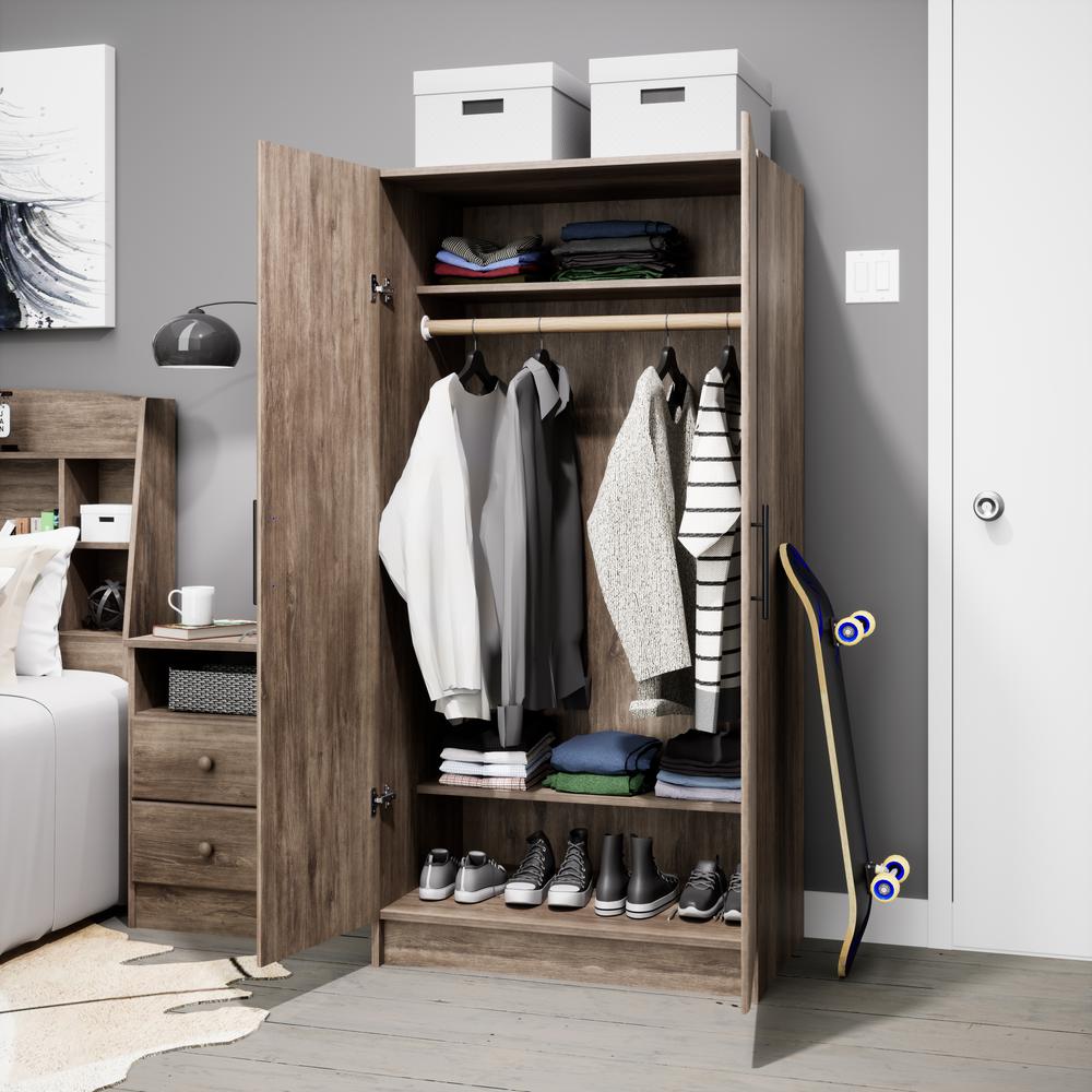 Elite 32 inch Wardrobe Cabinet, Gray. Picture 40