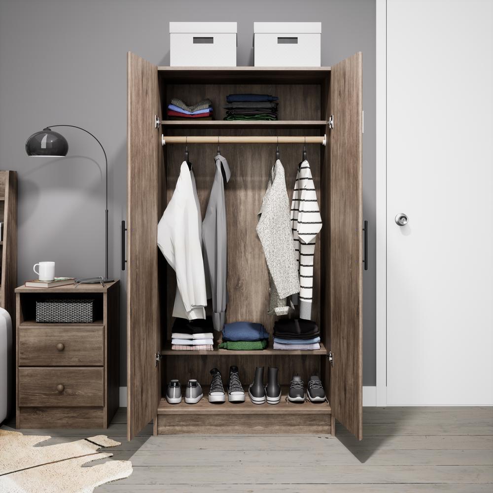 Elite 32 inch Wardrobe Cabinet, Gray. Picture 41